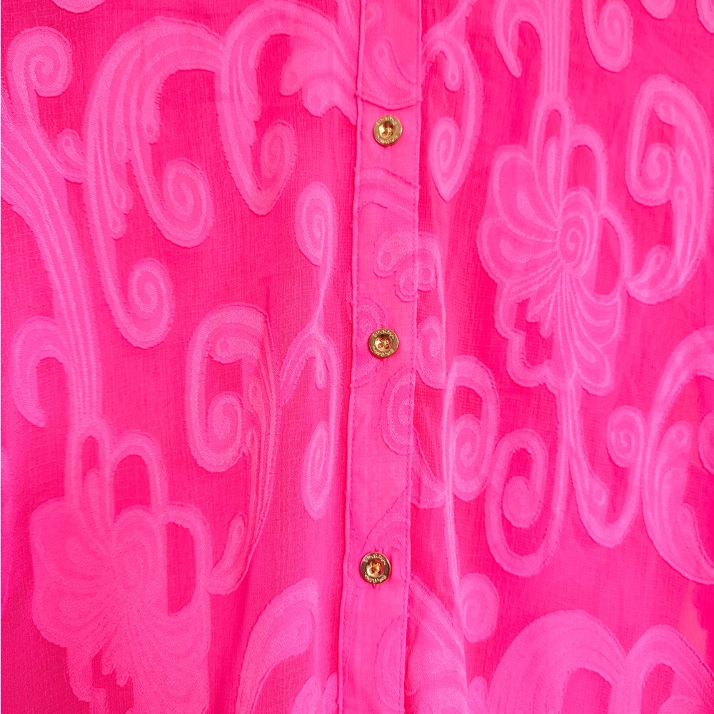 Lilly Pulitzer Natalie Roxy Pink Easy‎ Cover Up Shirt size XXS - Picture 6 of 13